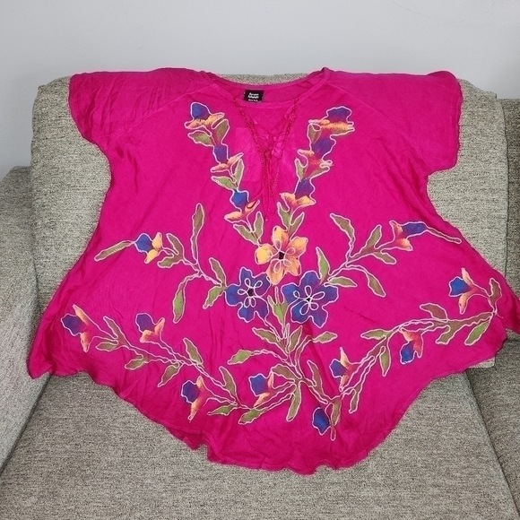 Seven Islands New York Pink Embroidered Top Size 1X NWT - Picture 5 of 12